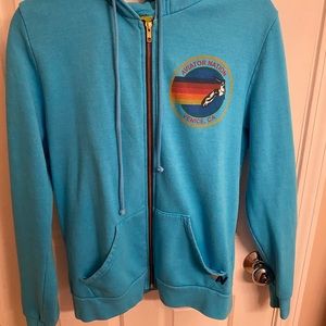 Aviator Nation Hoodie Neon Blue - L